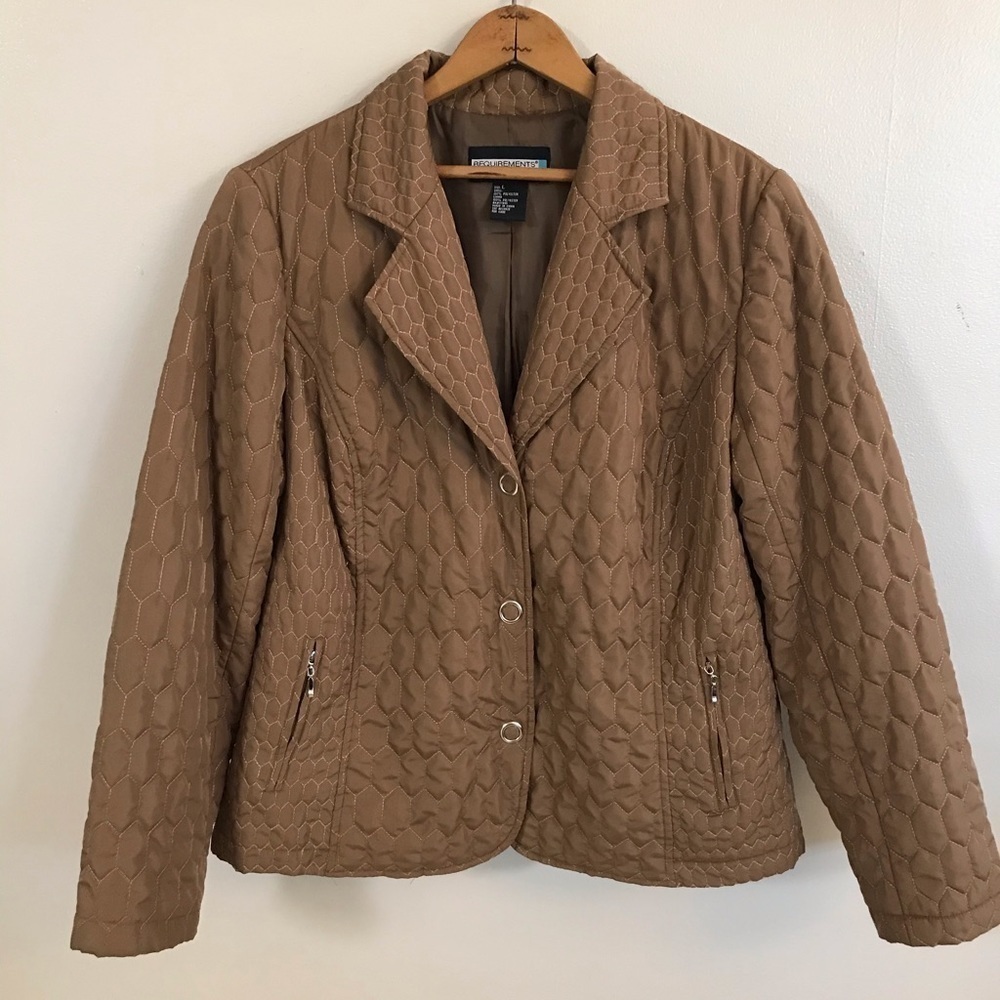 Requirements Quilted Lightweight Jacket Size L Zipper Pockets